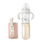 Grupo de alimentação do curso de vidro morno da garrafa de bebê da isolação de USB com a garrafa de bebê bonito do leite nivelado rápido da temperatura do ajuste