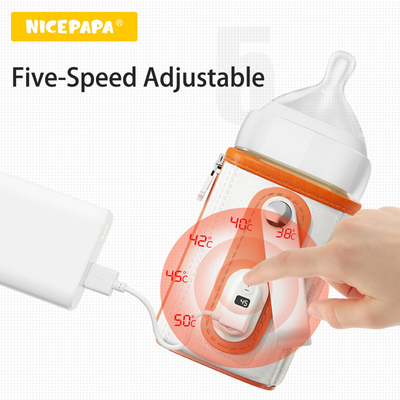 Velocidades portáteis do aquecedor 240ml cinco da garrafa de bebê do leite quadrado com exposição do LCD