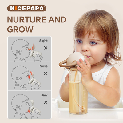 Capuz deslizante PPSU Sippy Cup Natural Pose Baby Gift anti-asfixia BPA-Free Bite Resistente à água Sippy crianças Baby Love