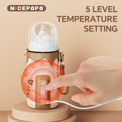 NICEPAPA vendedor quente garrafa de termo elétrico de PU Conjunto de isolamento noturno para o exterior adequado para 90% de copos de garrafa de bebê