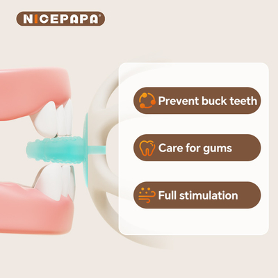 NICEPAPA EXPLORA Produtos de silicone 100% de qualidade alimentar para bebês, dentes sensíveis, produtos para bebês calmos (rosa)