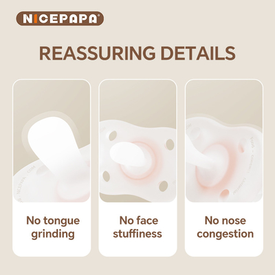 NICEPAPA COMPANION chupete livre de BPA Pressão de ar auto-ajuste 6+ meses com caixa de armazenamento de clip Pacify