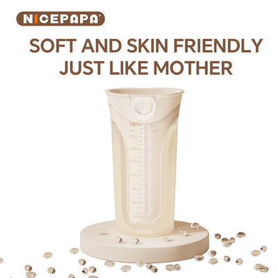 NICEPAPA FLIP-CAP BPA-Free Food Grade Silicone Baby Bottle Hollow Scale Easy Grip (Cross hole M)