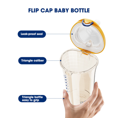 Bebê Flip Cap de PPSU garrafas de alimentação BPA de 8 onças fluxo liso livre anti cólica